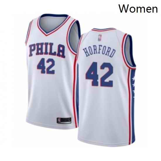 Womens Philadelphia 76ers 42 Al Horford Swingman White Basketball Jersey Association Edition